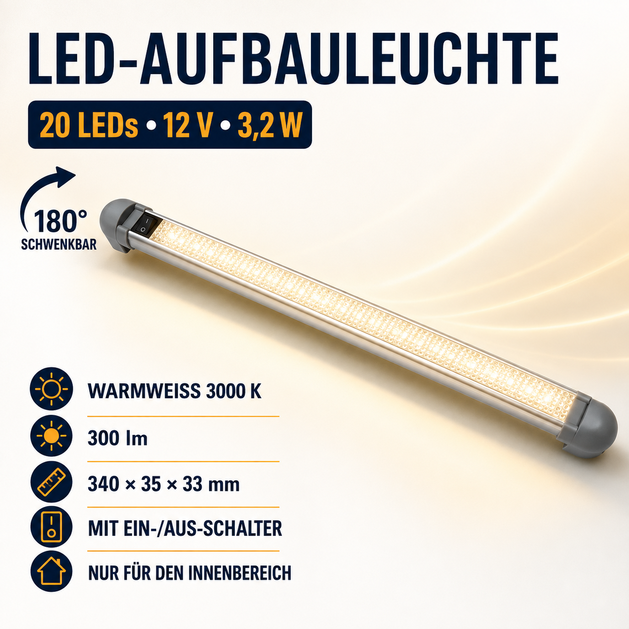 Linienleuchte 20-Leds 12V