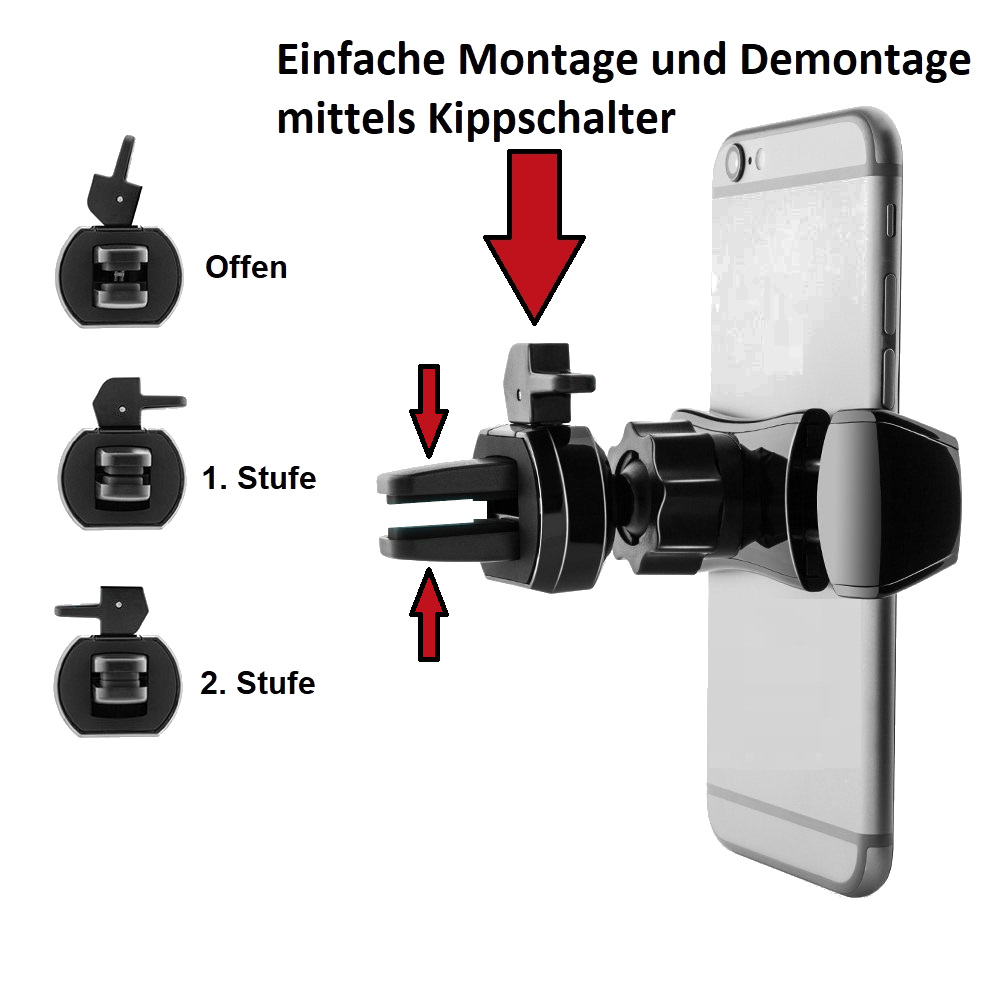 Smartphone Halter "Klick" für die Lüftungssschlitze