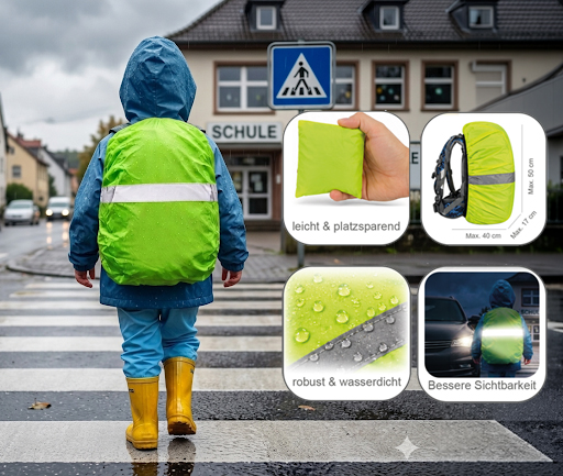 Regenschutz für Rucksack & Schulranzen