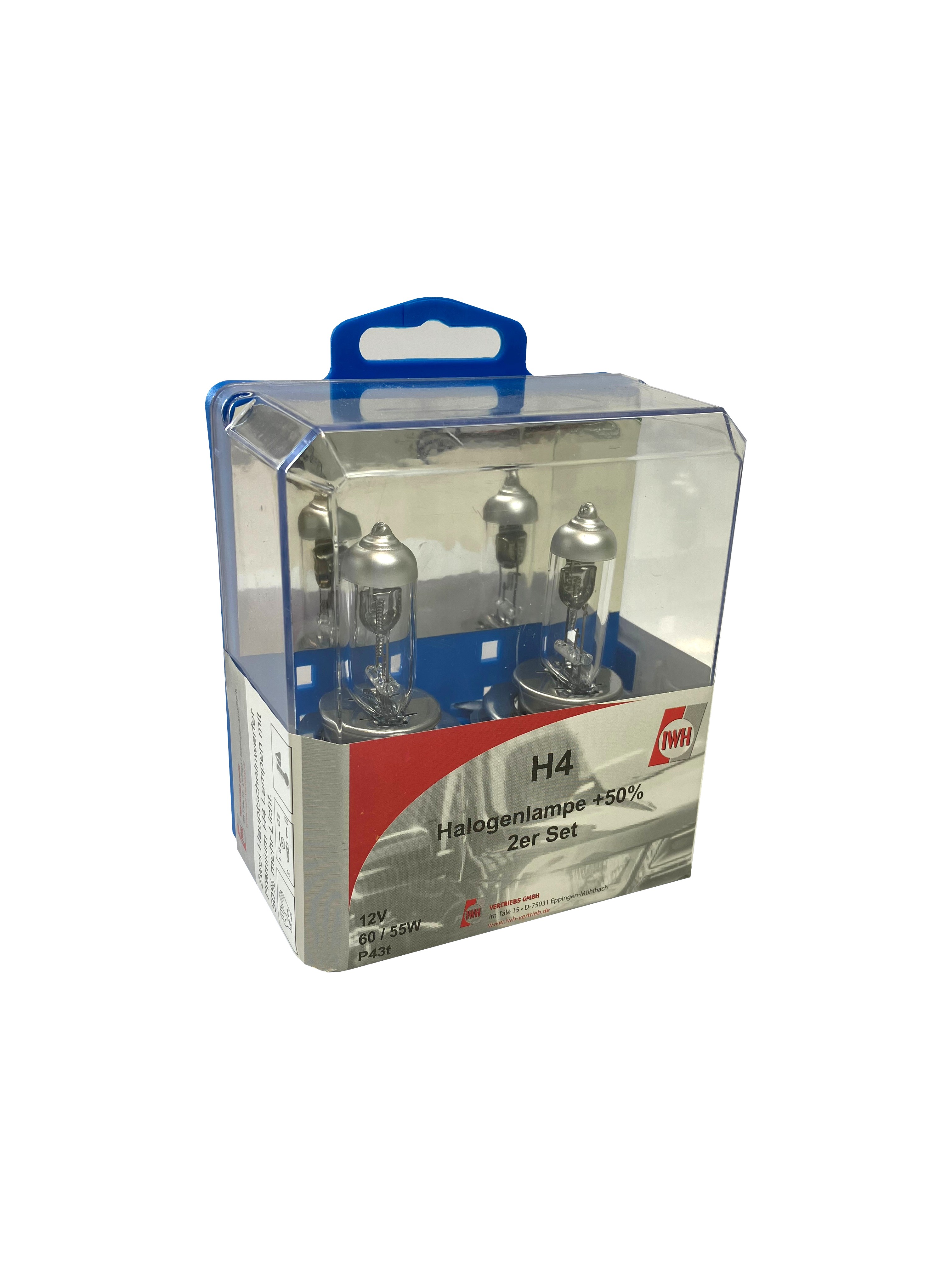 Halogenlampe +50% Premium im Doppelpack H4