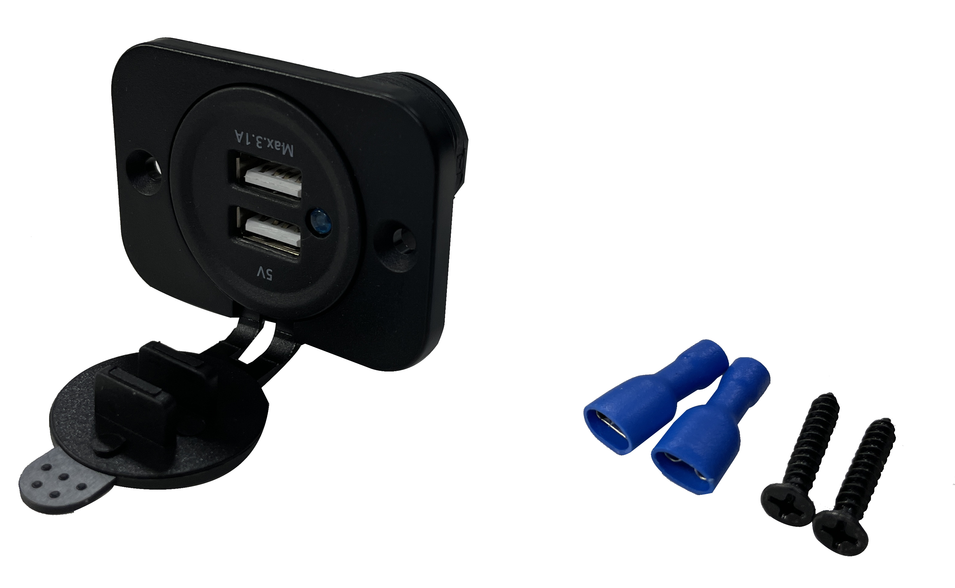 USB Doppel-Einbau-Steckdose 12/24 Volt