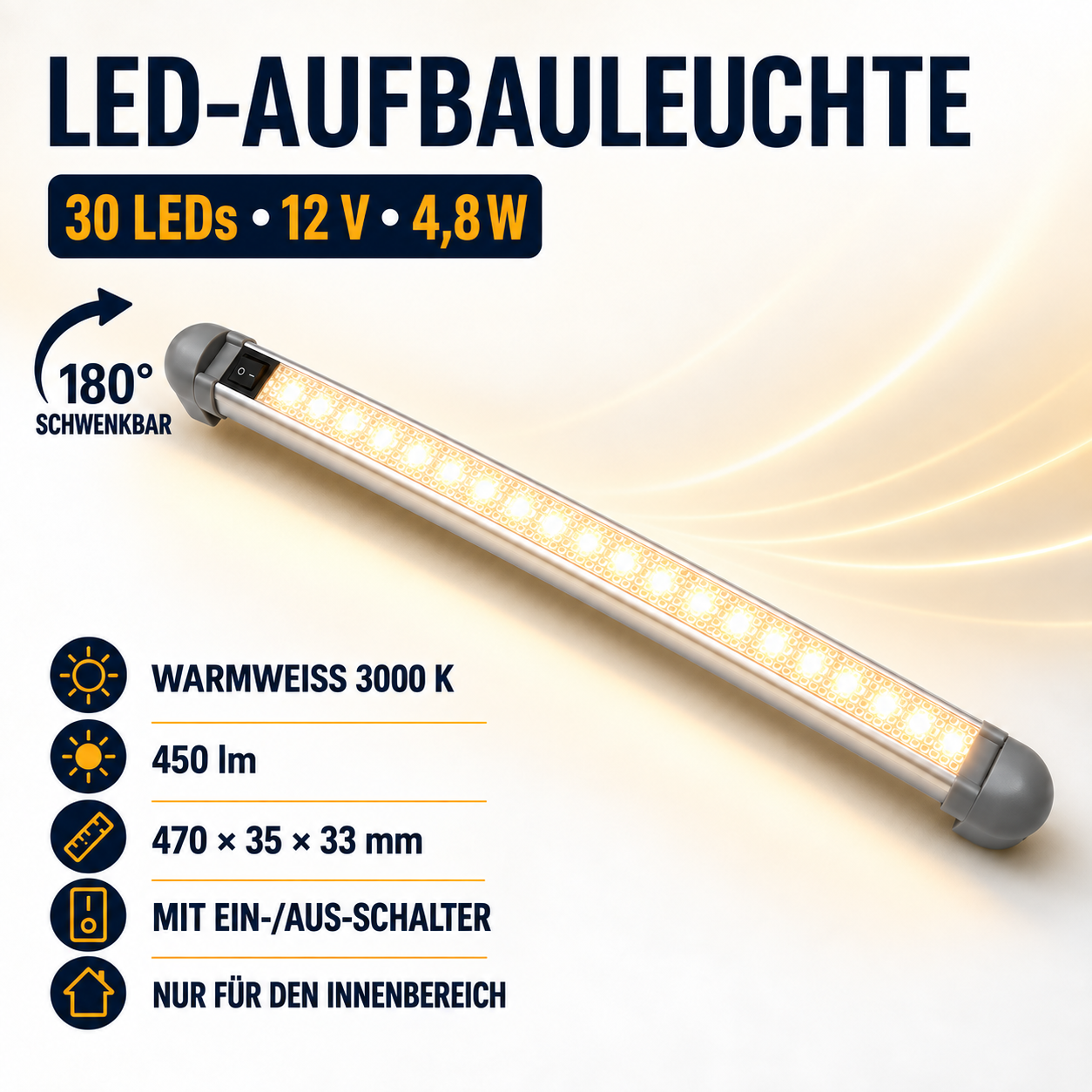 Linienleuchte 30-Leds 12V