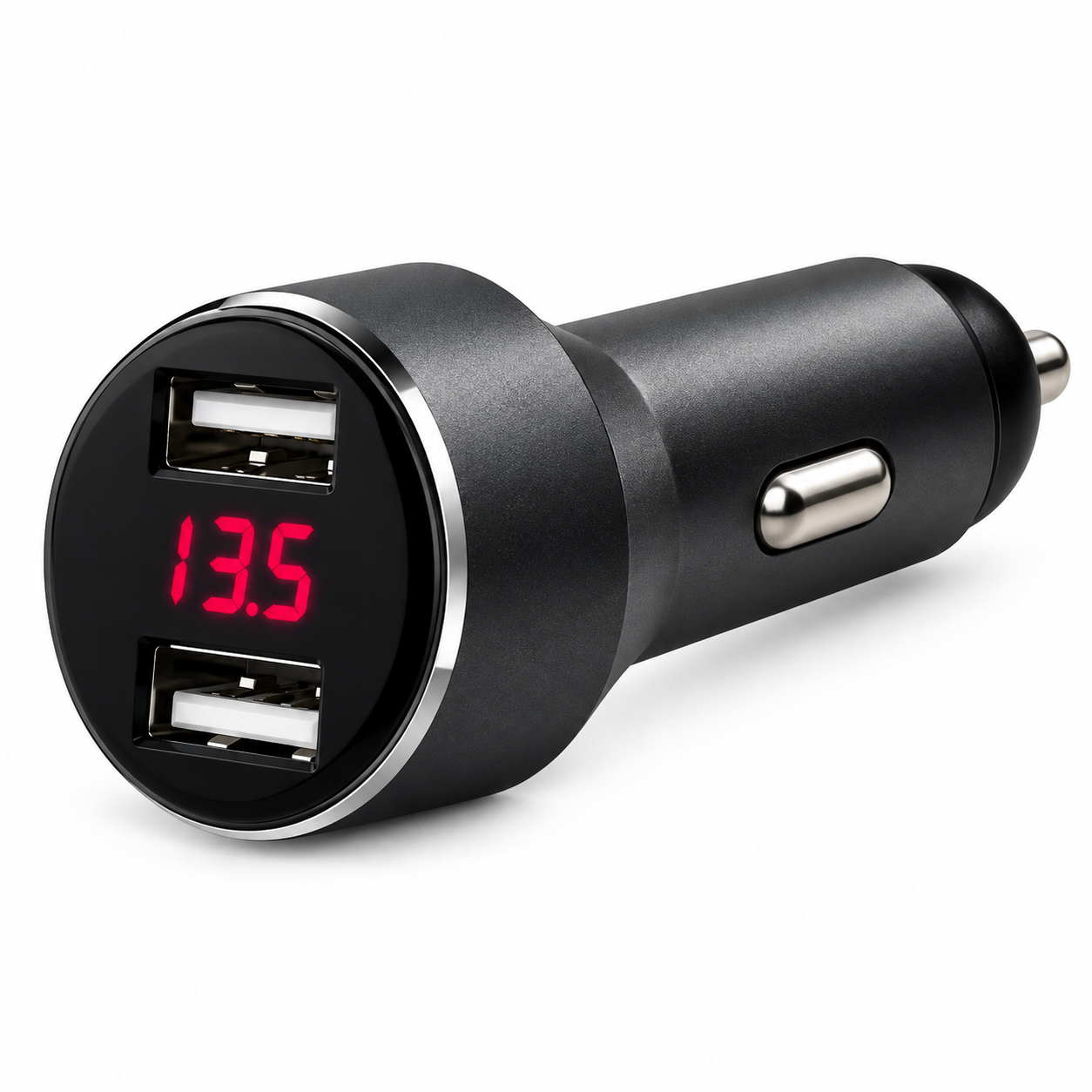 DUAL USB Auto Ladegerät 2 x 2,4 A mit Spannungsanzeige