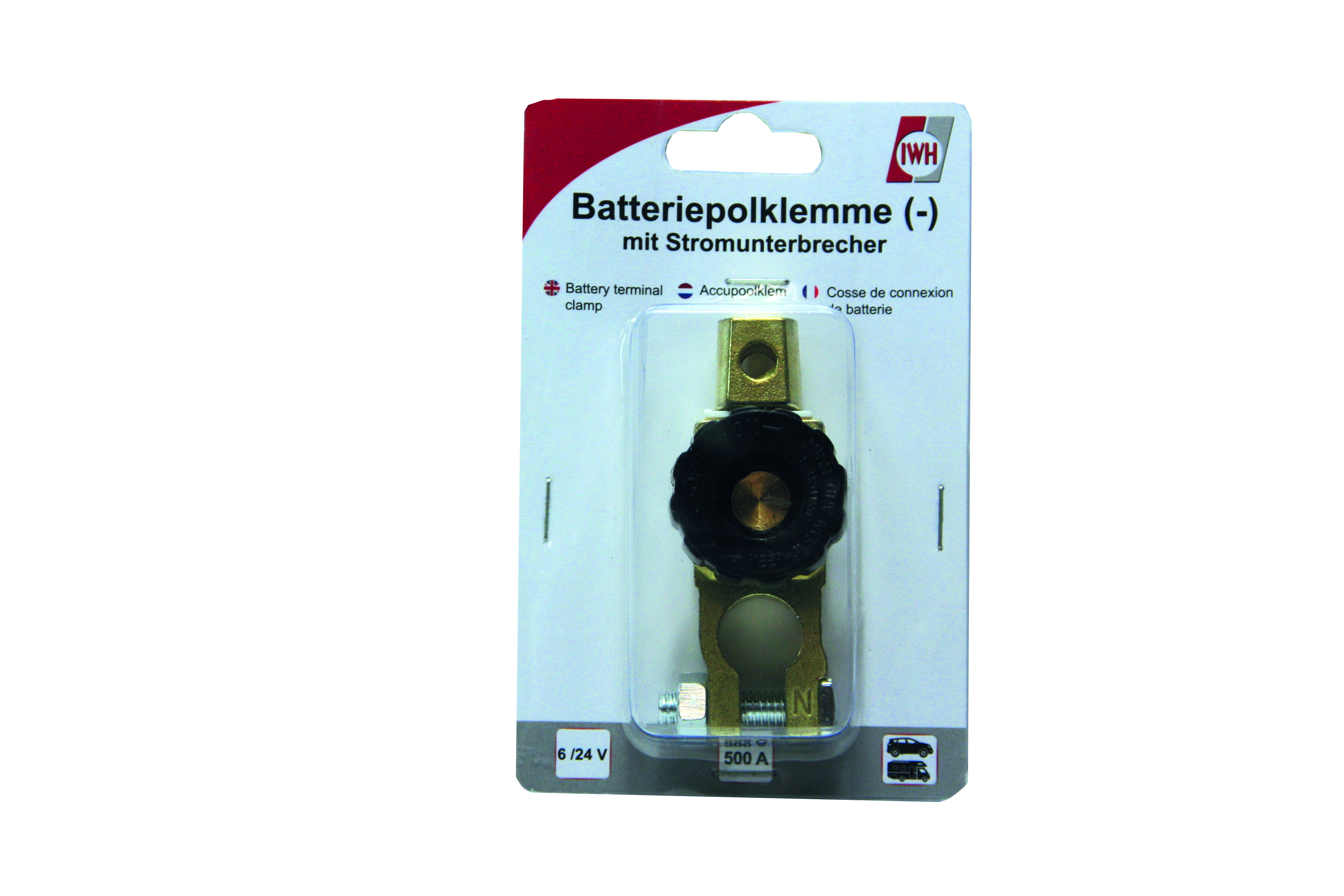 Batteriepolklemme (-) mit Stromunterbrecher